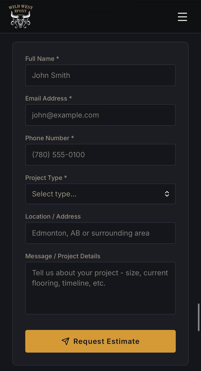 Estimate form